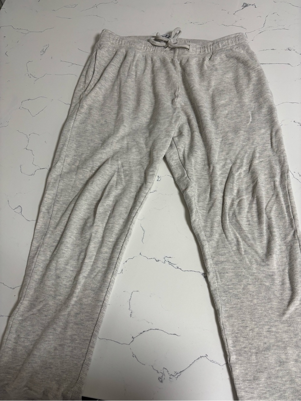 Cozy Heather Light Gray Knit Lounge Pants